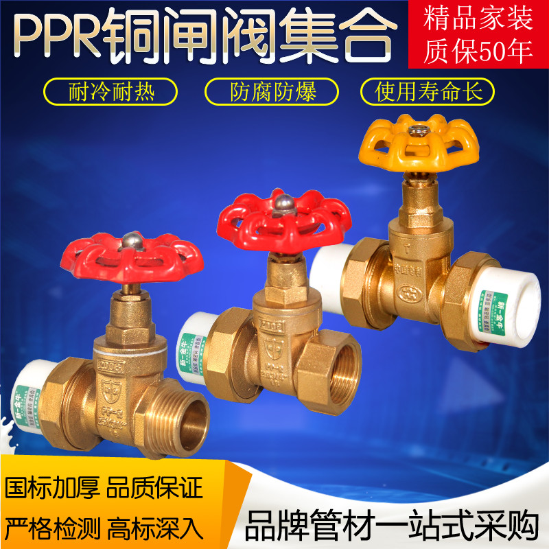 PPR铜闸阀双头活接铜焊接截止阀门4分20 6分25 1寸32水管配件