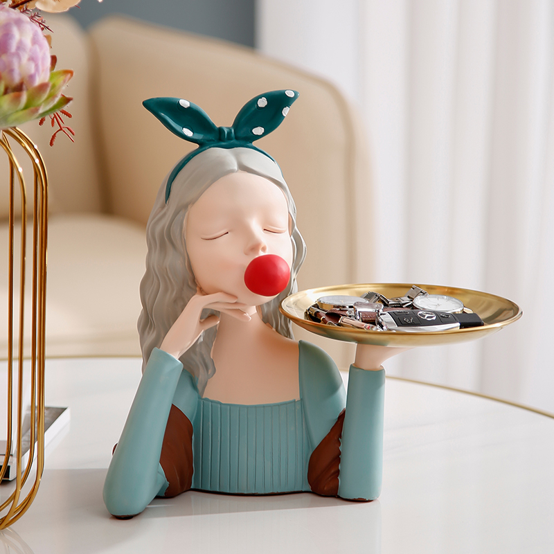 速发轻奢盘果水端致高精客厅茶几收纳摆件家用进门口托盘