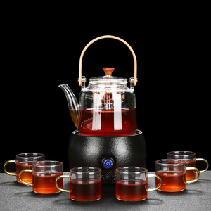 速发凌胜 煮茶器套装蒸汽玻璃煮茶煮壶茶炉烧水型壶小茶电陶炉家