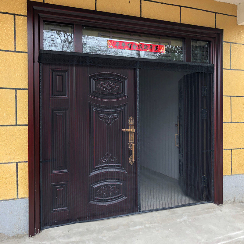 大尺寸定做防蚊门帘大门磁u性魔术贴纱门纯色卧室夏季磁性纱窗网