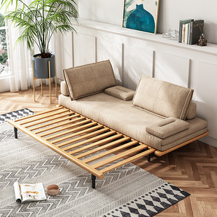速发伸缩折叠床坐推两用沙发木小户型客厅多功能卧拉单人实床沙发