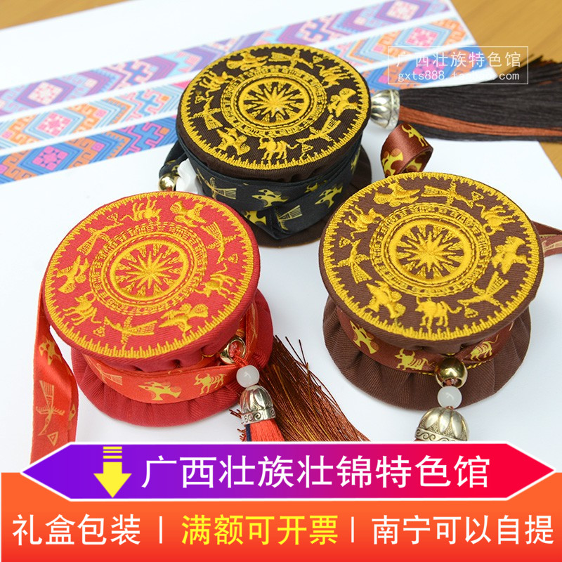 广西手工艺品礼品 壮族布艺铜鼓香馨香料布鼓 民族特色装饰记念品