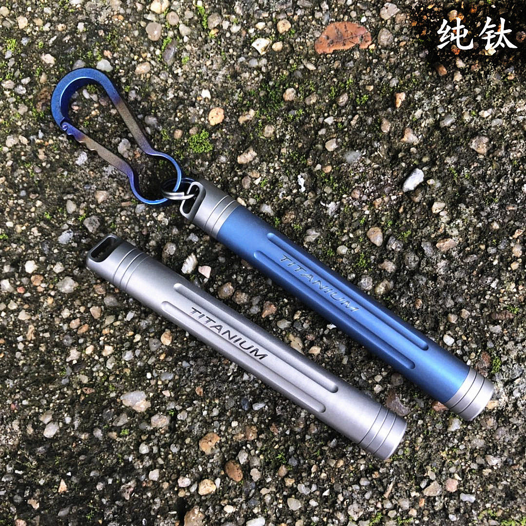 包邮纯钛合金防水牙签筒密封仓药盒不生锈便携轻收纳EDC定制刻字