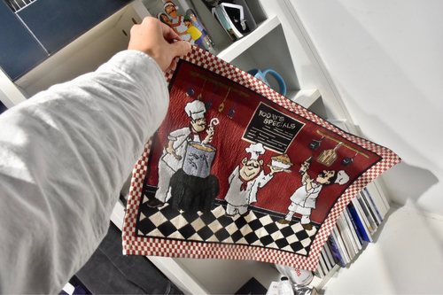 厨师餐垫桌旗茶几餐n布桌垫隔热家居乡村美式水杯西餐防烫垫鼠标