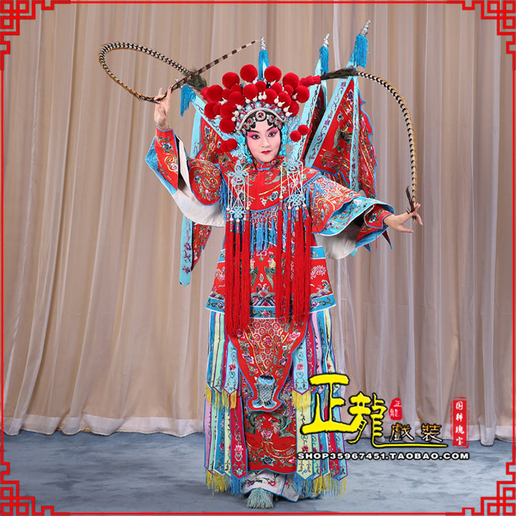 速发正装戏装绉勾五靠彩京越剧戏曲演出服龙武旦刀马旦穆桂英戏服