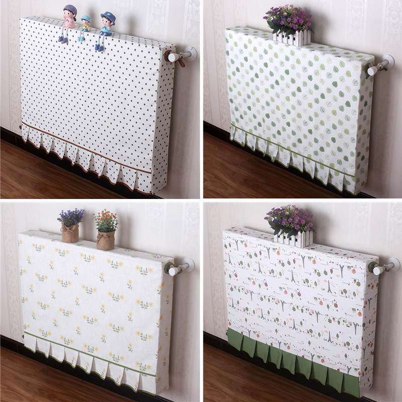 简约田园暖气片罩家用老式v铸铁防熏黑遮挡暖气防尘罩布艺装饰定