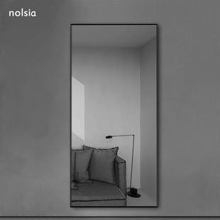 轻奢简约穿衣g镜子全身镜落地镜试衣镜服装店镜子可移动卧室壁挂