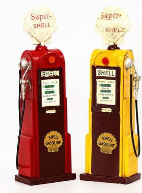 速发厅皮做旧加油机模型 老式加油器模型 饰吧咖啡铁装酒摆件