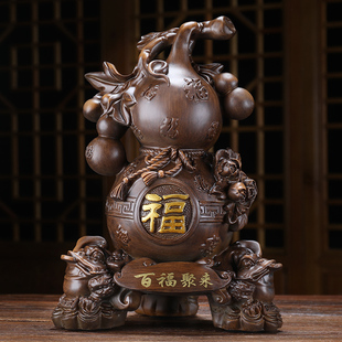 速发葫芦摆件招财大号平中玄关隔断装饰品安式家厅客居家庭饰品