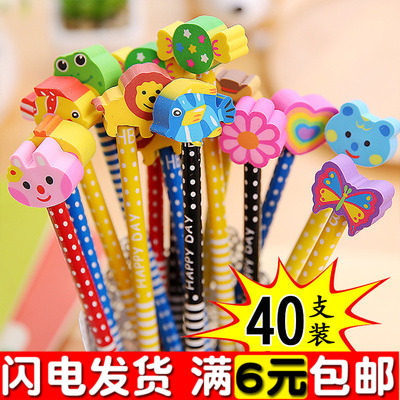 速发创意儿童文具木安圣诞铅笔学平制夜 幼儿园小 生奖品礼品40支