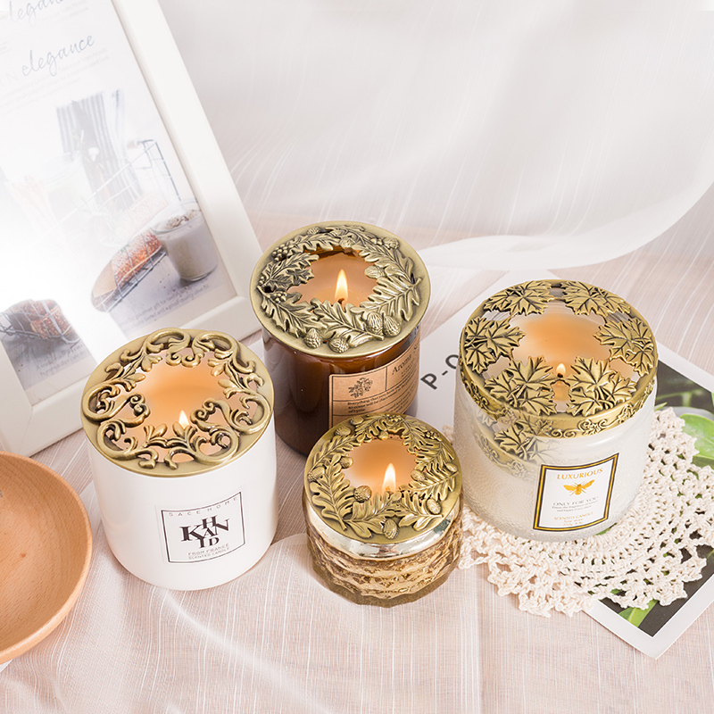 香薰蜡烛聪明盖金属盖内嵌型铁艺香薰蜡烛聪明盖  聚热防挂壁适用