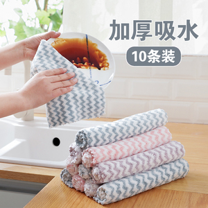 速发吸水家务抹布厨房用品基本不掉毛不沾布布巾麻油擦桌子洗碗毛