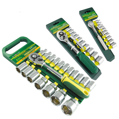 胜达工具 铬钒钢套筒组套棘轮套筒扳手 快速扳手套筒头工具组合