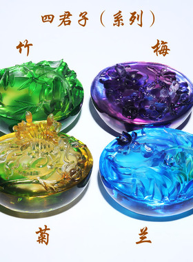 拜访客户送老外创意传统中国风特色中式风格小礼物琉璃工艺品摆件