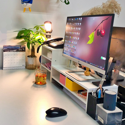 现货速发台式电脑增高架办公桌面收纳置物架底座支架垫高架子