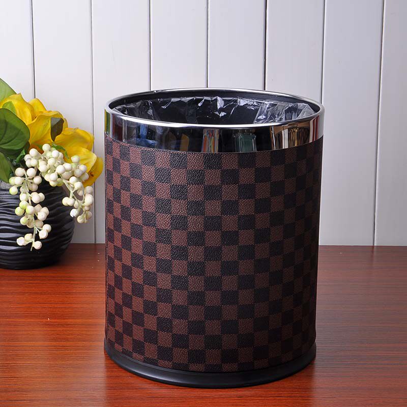 欧式酒店垃圾桶家用 p不锈钢创意时尚大号无盖客厅酒店客房卫生间