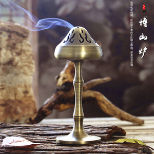 速发印朴匠仿古竹节博山炉纯铜檀香炉茶道沉香打篆香道用具盘香炉