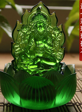速发古度琉璃绿法母家像吊坠莲花供佛烛台底座佛供品佛居