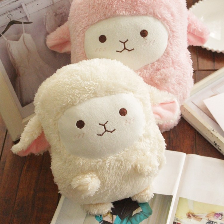 可爱奶白色小羊午睡枕汽车抱枕被子两用靠垫被Q大号空调被靠枕毯,居家布艺,抱枕被,淘宝优惠券,粉丝福利购,淘宝优惠卷