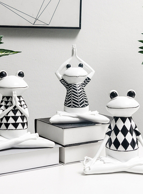 北欧小摆件创意瑜伽青蛙动物装饰品家居客厅酒柜工艺品礼物摆设