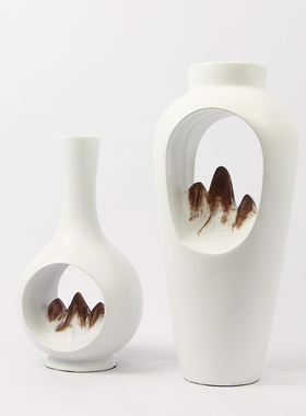 速发摆中式花瓶摆件店简约酒 会所样板房新设客厅餐桌软装饰品