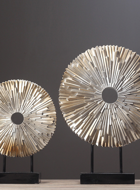 速发屏摆禅意圆筒欧风摆件 家居客厅玄关样板间装饰酒店艺术品式