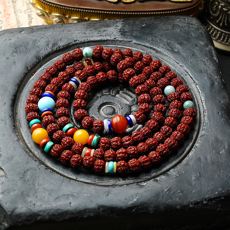 金刚菩提子手串配饰小配件男女佛珠108颗藏精品手链机刷包浆成品