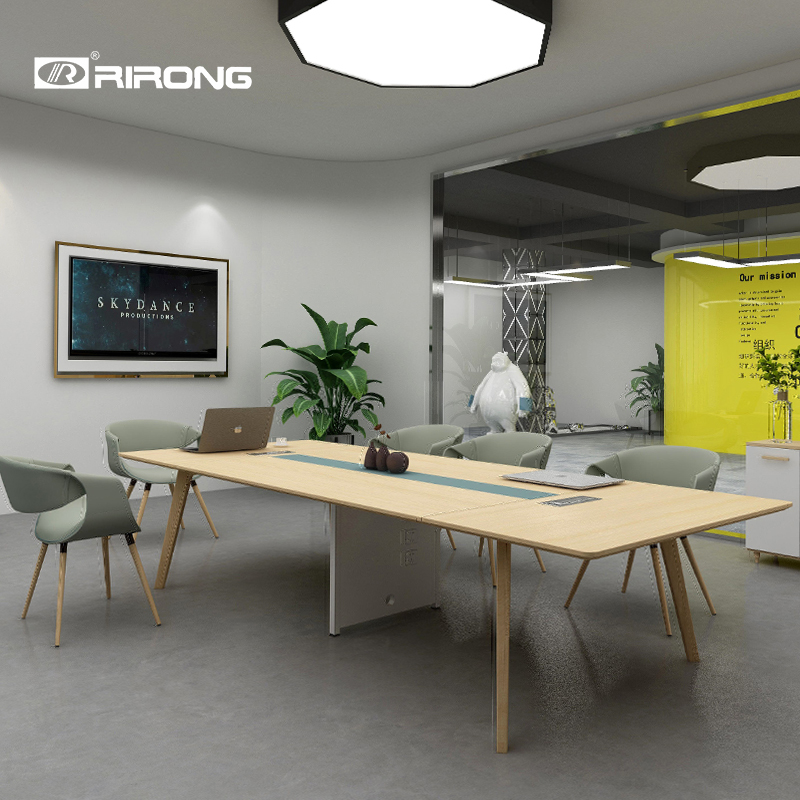 日荣办公家具白色烤漆小型会议桌长桌简约现代北欧洽谈桌办公桌