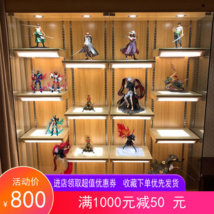 家用手办展示柜实木小型玻璃门动漫模型奖杯展柜带U灯产品橱窗柜