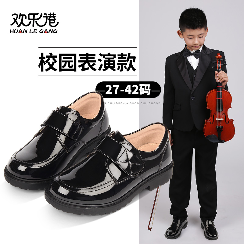 男童皮鞋黑色英伦风表演出儿童软底2021春秋季新款小学生走秀单鞋