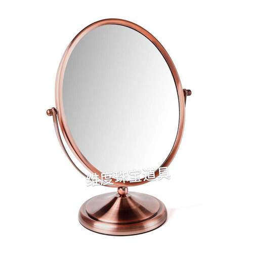 珠宝店柜台专用镜子首饰台式双面镜眼镜销售看货镜化妆台全金属镜