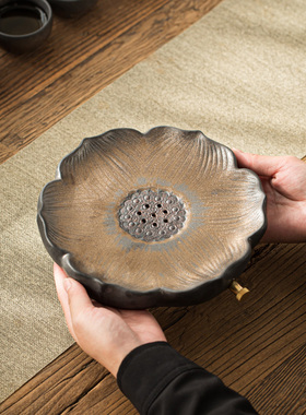 速发家用干泡茶盘一壶水杯简约茶陶禅意台瓷茶托盘壶承储