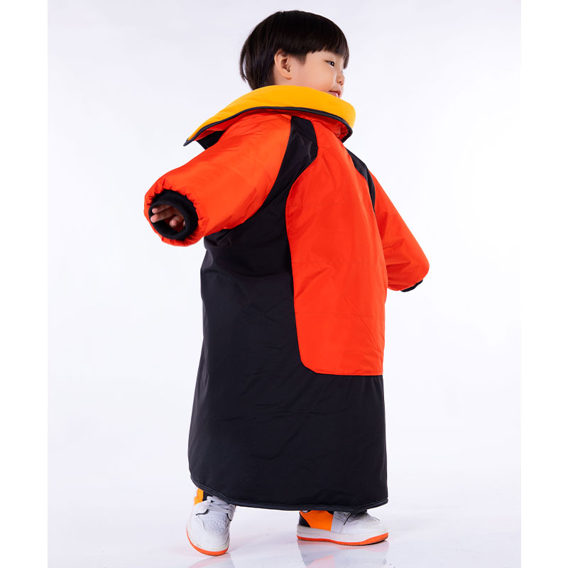 儿童电动车挡风被冬季保暖加绒加厚挡风衣L防水小童防风罩衣服冬