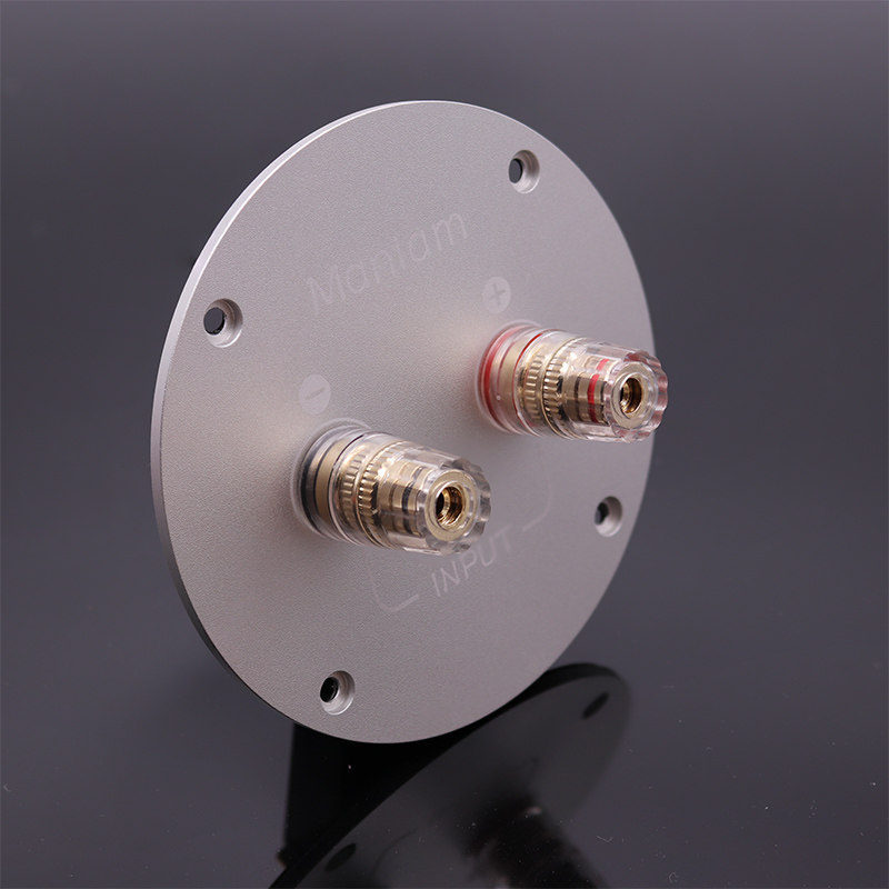 2位圆形纯铜接线柱音箱接线盒 喇叭线接线板105mm音箱接线铝合金