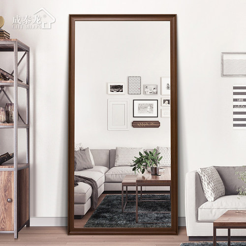 北欧全身镜e子穿衣镜壁挂家用防爆落地镜贴墙服装店立体试衣镜ins