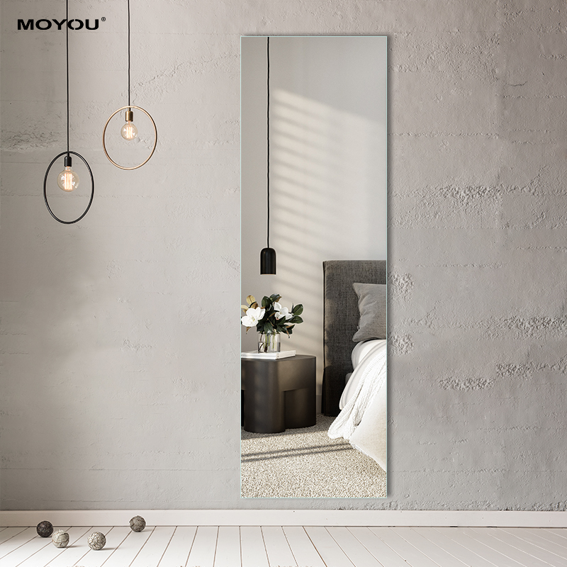 客厅镜子无框穿衣镜子卧室试衣镜贴墙全身镜直角壁挂镜银镜装饰镜