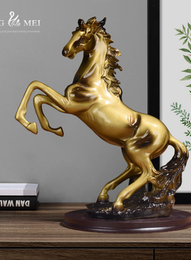 酒柜客厅家居装饰品马到成功中式工艺品办公室书T房马摆件开业礼