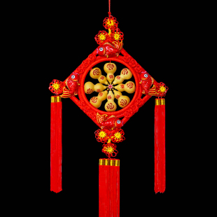 中国结葫芦挂件家居饰品福字客厅玄关壁挂大小号五福葫芦装饰品