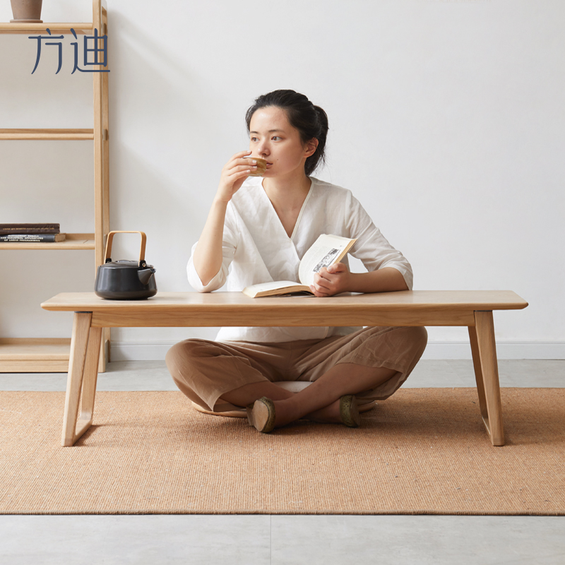 方迪实木榻榻米桌子阳台飘窗桌新中式炕桌炕几水曲柳矮茶桌小茶几