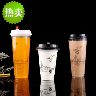 600 90口370 550 500 700地下铁一次性果汁奶茶塑料杯1000只 420