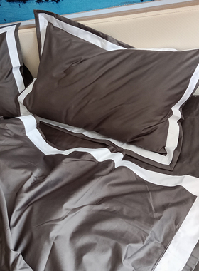 奢华纯棉贡缎埃及棉120支灰色银色四件套被套床单床笠枕套双人床
