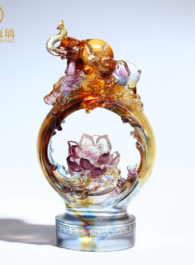 琉璃大象摆件招财风水象办公室开业礼品实用大气送人随手礼送客户