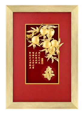 金箔画寿桃摆件送父母亲长辈老人贺寿礼品大寿实用祝寿生日礼物