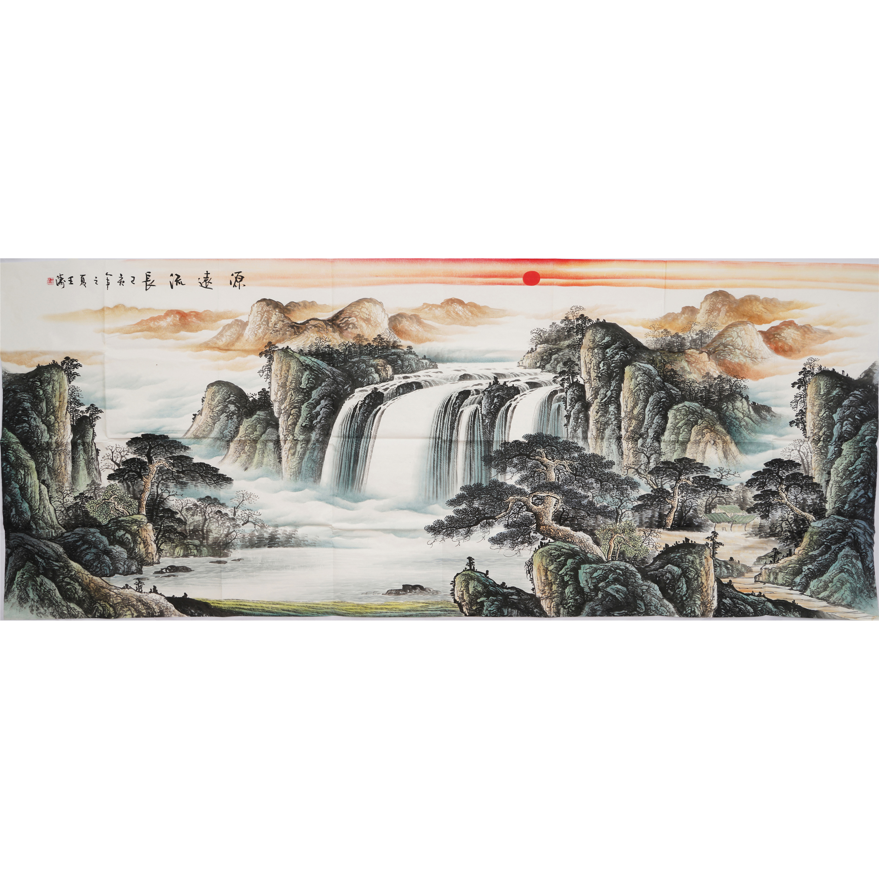 八尺水墨画纯手绘山水画中式客厅办公室装饰画手工国画王涛00002