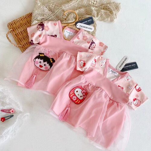 婴儿汉服夏季女宝宝小童古装抓周礼服连衣裙中国风周岁小宝宝襦裙