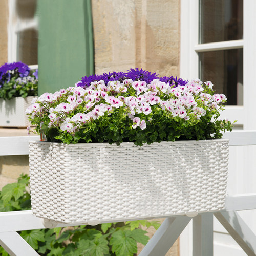 阳台花槽挂栏杆花盆壁挂花园布置挂篮挂墙自吸水悬挂式长方形花箱