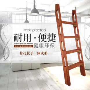 整体扶手木梯子学生上下床铺梯带孔家用直梯阁楼楼梯实木活动楼梯