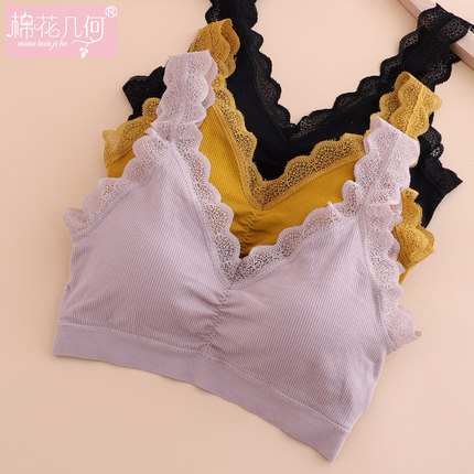 抹胸内衣女无钢圈蕾丝美背吊带网红爆款小胸聚拢文U胸内搭胸罩背