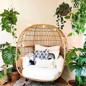 户外休闲阳台小桌椅鸟巢沙发组合单双人藤椅家具度假村鸟笼沙发床