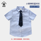 衬衣中大童小学生纯棉白衬衫 男童蓝色短袖 薄款 儿童夏季 上衣潮 衬衫